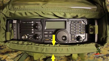 Packing the Icom IC-7200 HF Radio in Surplus Harris Falcon II Radio Pack