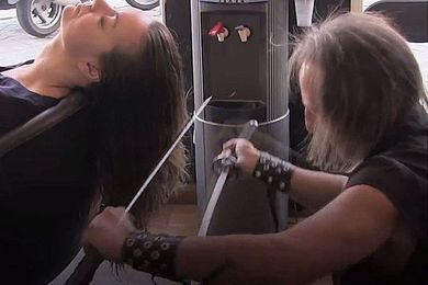 Stylist Uses Fire, Swords to Create the Perfect Haircut