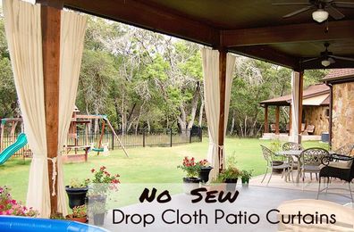 DIY Patio Curtains from Drop Cloths (with no sewing)