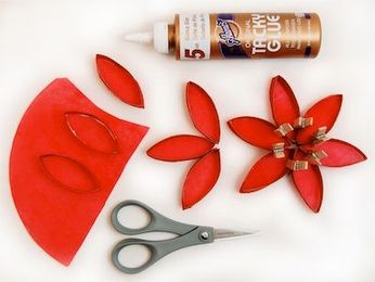 Ornament Advent Day 6:<br>Stained Glass Poinsettias!