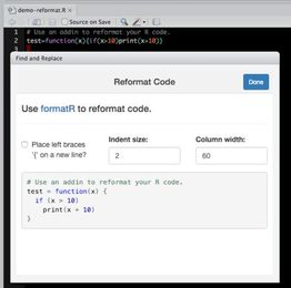 You can now extend RStudio with add-ins