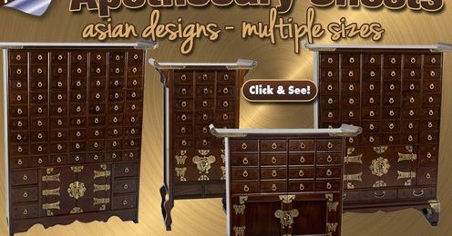 Authentic East Asian Herbal Medicine Apothecary Chests