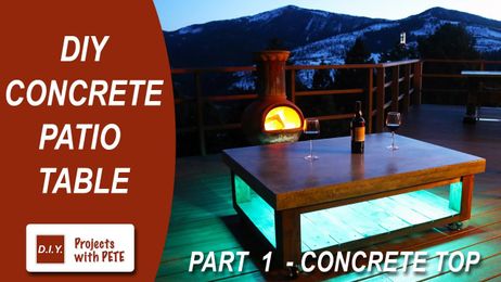 Part 1. How to make a Concrete Coffee Table for the Patio (Concrete Top)