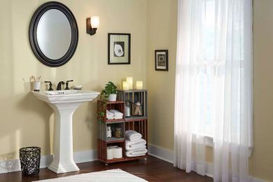 DIY Bathroom Storage Shelves Made From Wooden Crates