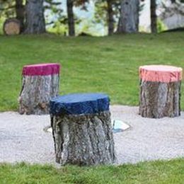 How to Create Colorful Seats From Tree Stumps