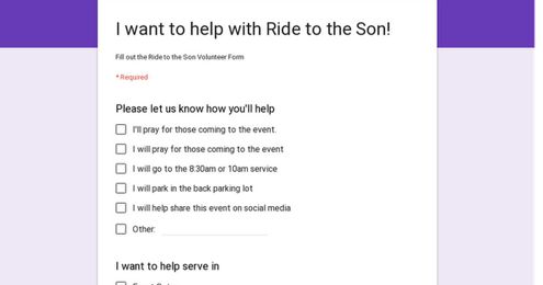 I want to help with Ride to the Son!