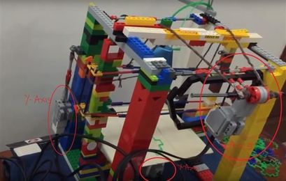 12 year-old builds a 3D printer from LEGO