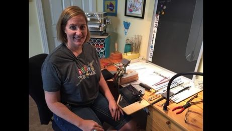Making courage beads to honor sister's memory