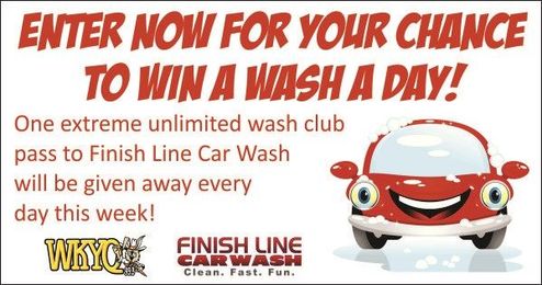 Win A Wash A Day With Finish Line Car Wash!