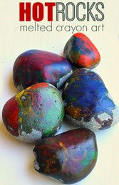 Hot Rock Melted Crayon Art
