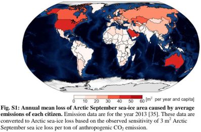 You are responsible for melting this much Arctic sea ice per year