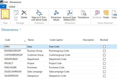 How to Create Dimensions and Dimension Values in Dynamics NAV