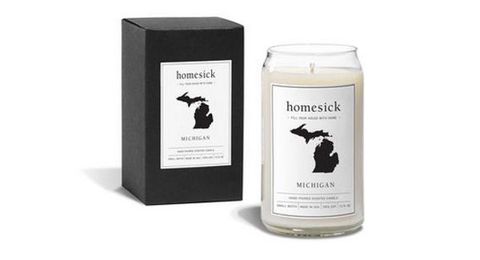 This candle apparently smells like Michigan and now we need to smell it