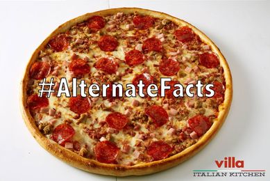 A pizza chain has introduced "alternative facts" pizza with zero calories