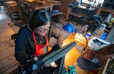 Leatherworker passes on family shoemaking techniques