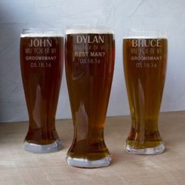 Will You Be My Groomsman? Personalized Beer Pilsner Glass