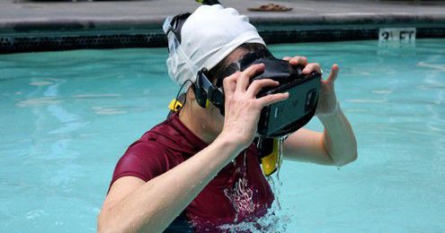 Wearing a VR headset gets even more awkward underwater