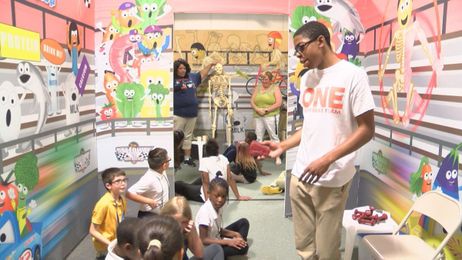 Speedway to Healthy walks children, parents through the human body