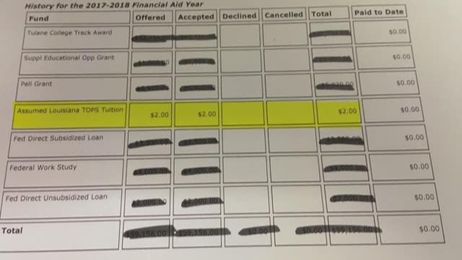 $2 from TOPS? Heart-stopping placeholder stresses student