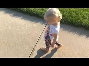Toddler Wants Her Shadow To Stop Following Her
