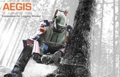Exoskeleton super suit protects loggers from falling trees