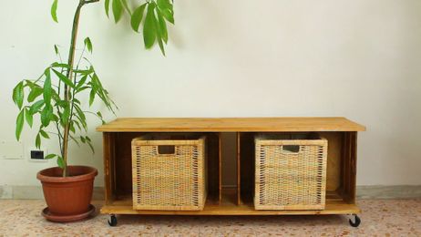 Transform Wooden Crates Into A Storage Bench