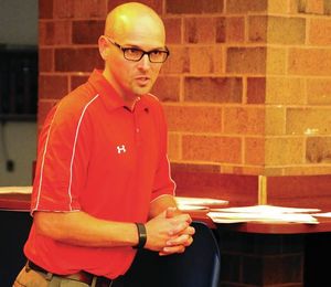 New Piqua boys basketball coach Steve Grasso was introduced to the parents Tuesday night.