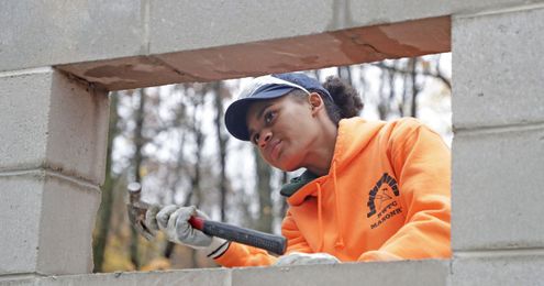 NWTC student Jye Jude proves masonry is not just a job for men