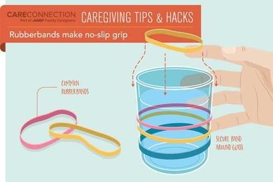 Rubberbands create a no-slip grip