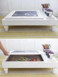 DIY Child’s Desk From A Kitchen Cabinet