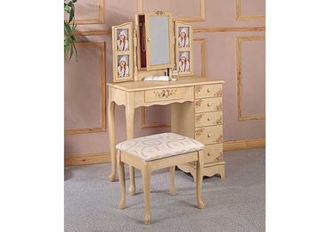 Hand Painted Vanity w/Stool