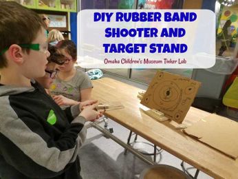 DIY Rubber Band Shooter & Target Stand for Kids at OCM!