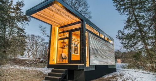 Dashing tiny house also serves as writing studio and library