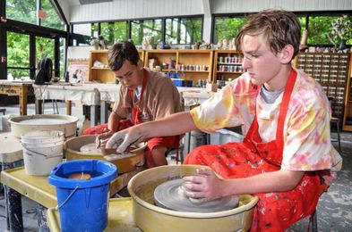 Throwing pottery, basketballs: Camp participants learn to have fun