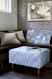 How to Re-cover an Ottoman Using a Flat-Weave Rug