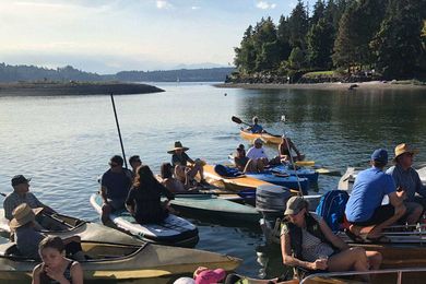 Let’s meet in the middle: Foating fun at Fletcher Bay