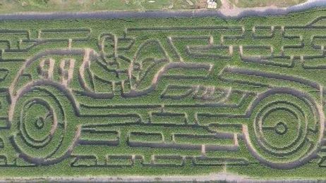 A Lowell farmer has a 6.5-acre corn maze in the shape of a record-breaking Indy 500 race car