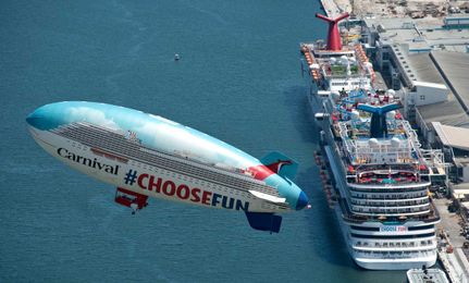 How Carnival took to the skies to promote cruise ships on the water