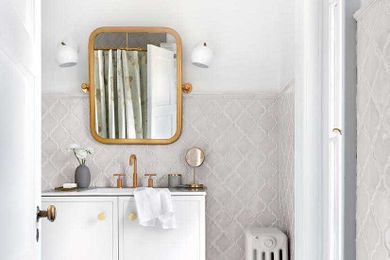 A glam bathroom that exudes spa-like serenity