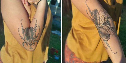 Brilliant Tattoos That Reveal Themselves When You Extend Your Body Parts