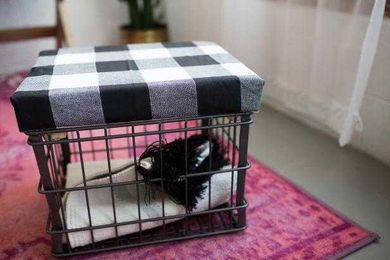 DIY Milk Crate Ottoman