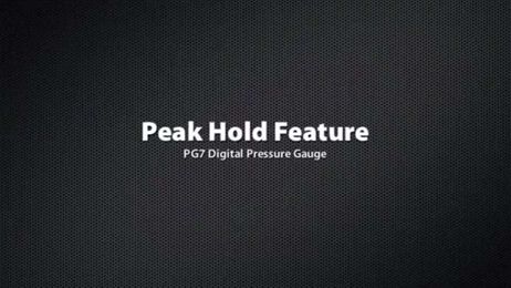 How To Enable the Peak Hold Function