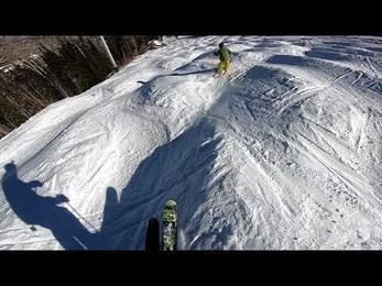 Little monsters do exist my little Julius 10 years old plowing down the moguls