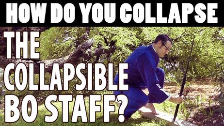 How do you collapse the Collapsible Bo Staff?