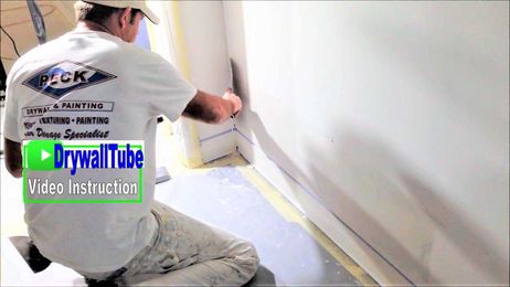 Drywall finishing reveal bead second coat for flush baseboards