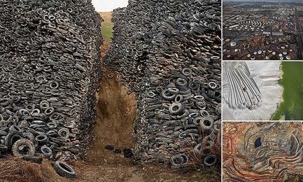 Tire towers and working mines: How humans reshaped the planet