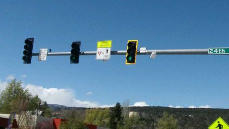 Gold frames on traffic lights have a colorful history