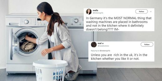 People are divided over where a washing machine should go in a house