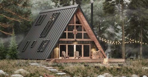 This DIY A-Frame Cabin Sleeps 8 And Can Be Built in Weeks