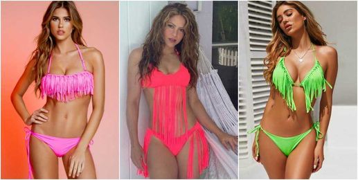 See it, shop it! Shakira's hot pink fringe bikini